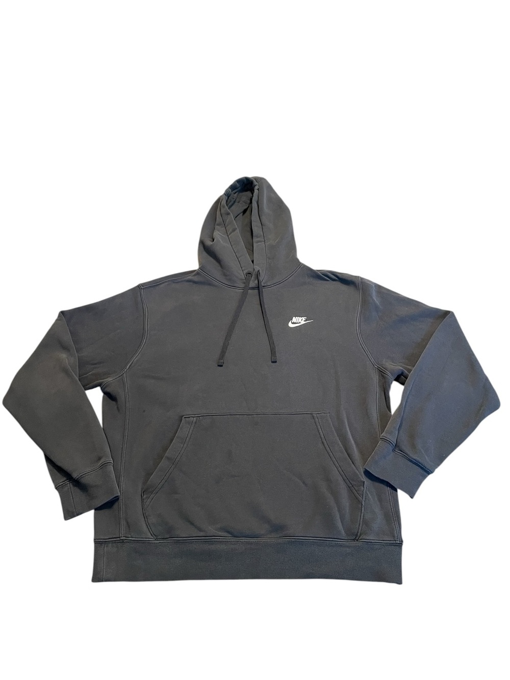 Nike Black Hoodie with White Swoosh Size Small - FLAWS